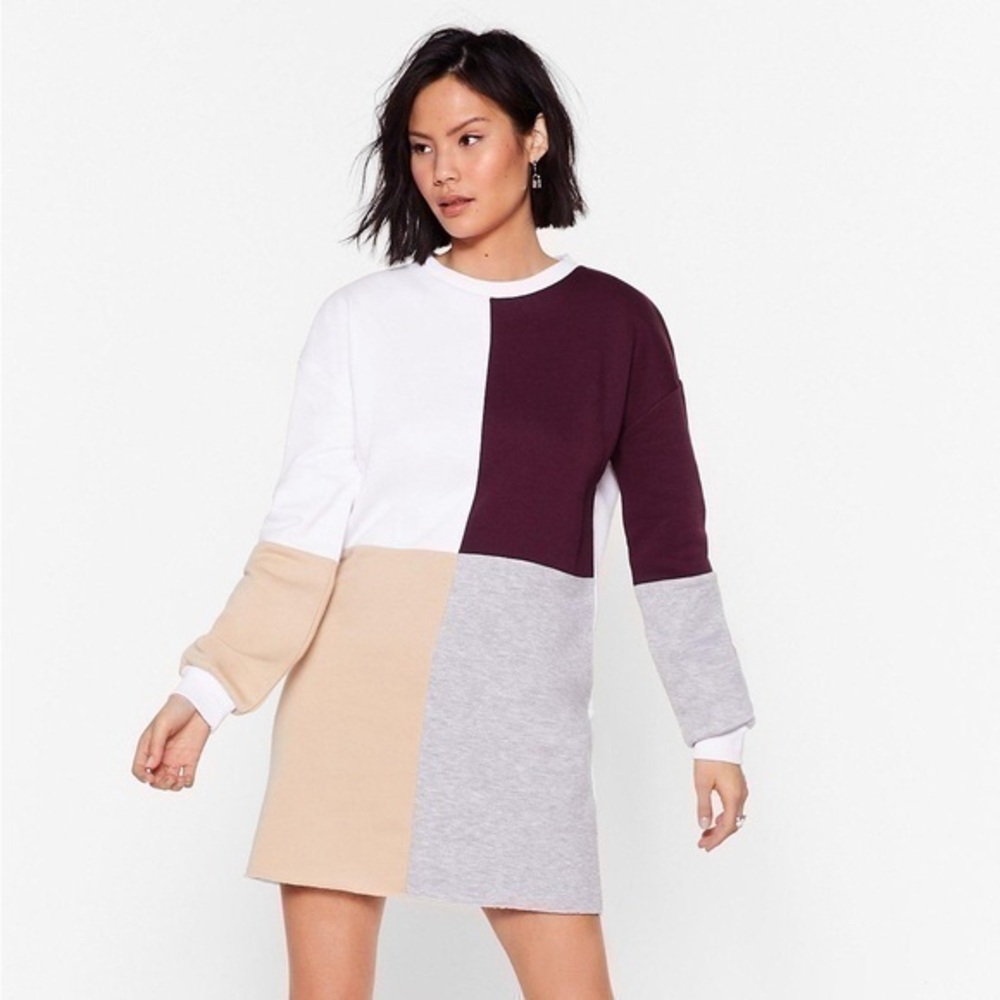 Colorblock You Out Sweatshirt Dress